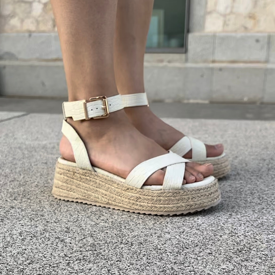 Sandalias Plataforma - Donna Blanco