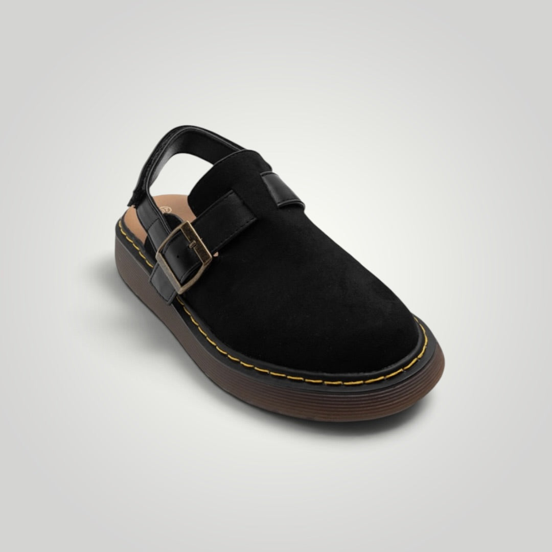 Zuecos plataforma - Martino Belt Negro