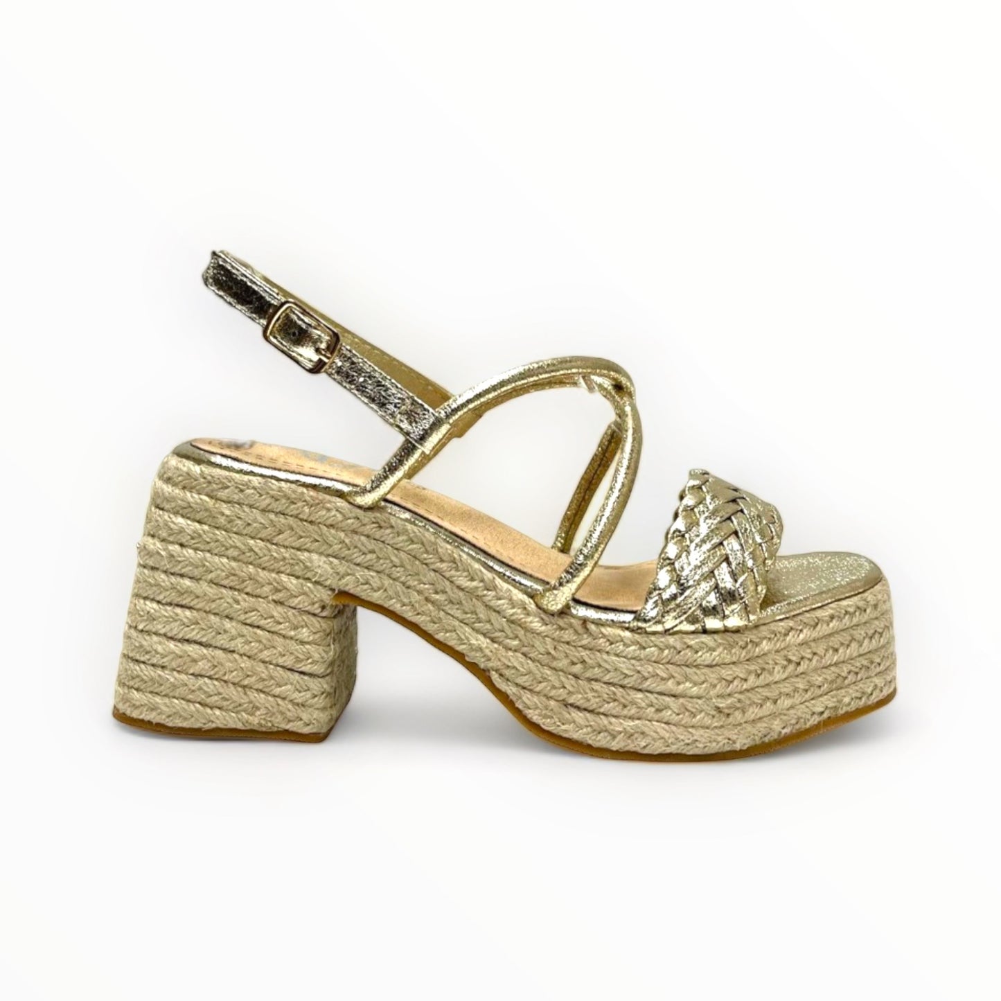 Sandalias tacón plataforma - Cleopatra Oro