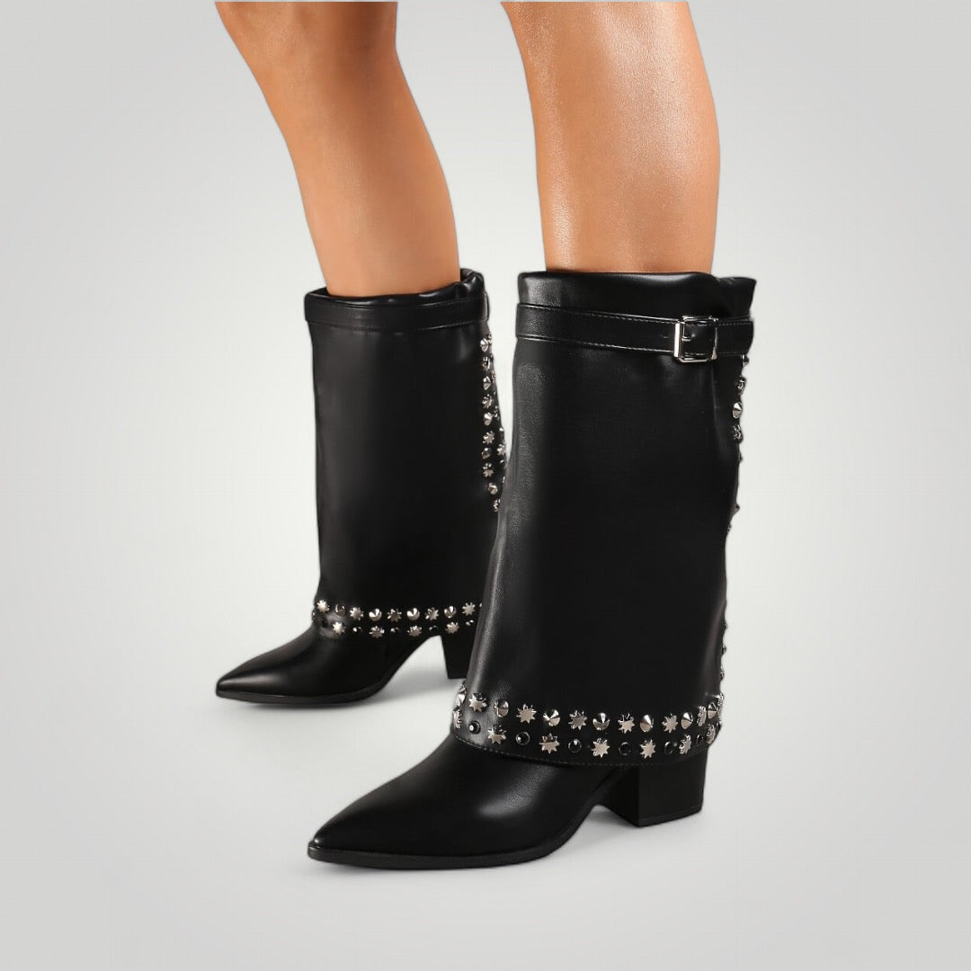 Botas Cowboy Polaina Tachuelas - Black