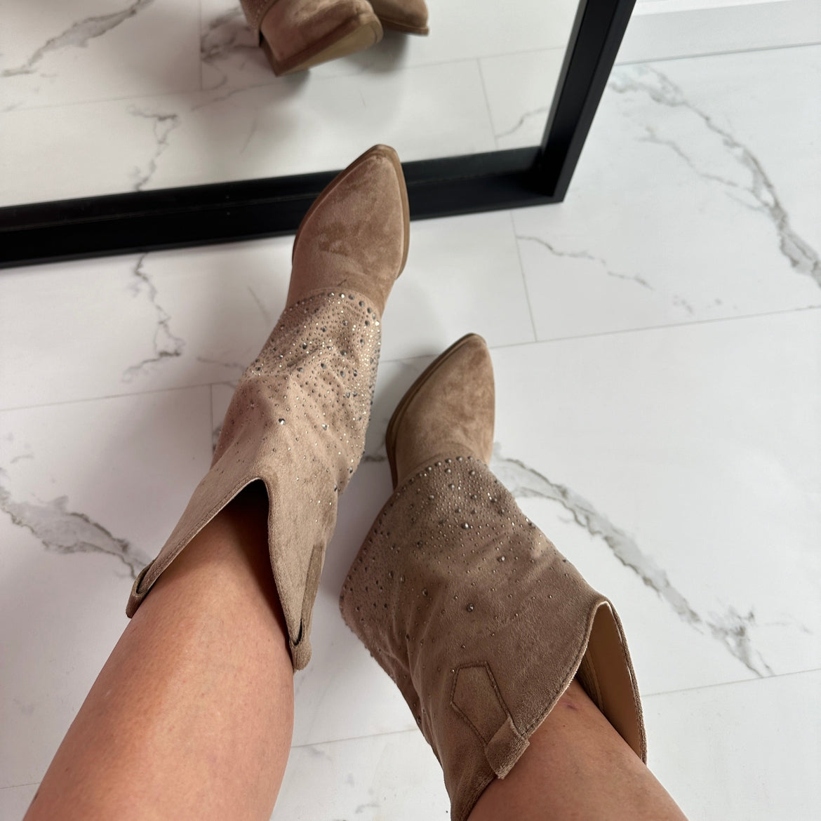 Botas Cowboy Polaina - Taupe