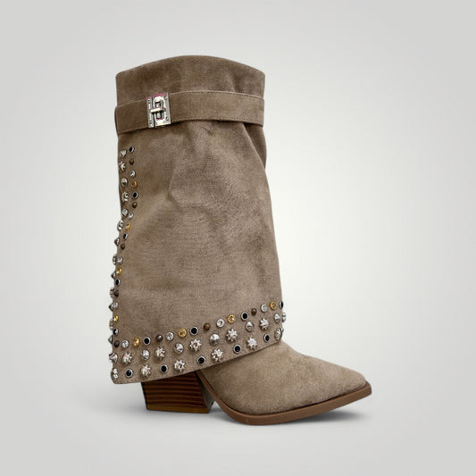 Botas Cowboy Polaina - Beige