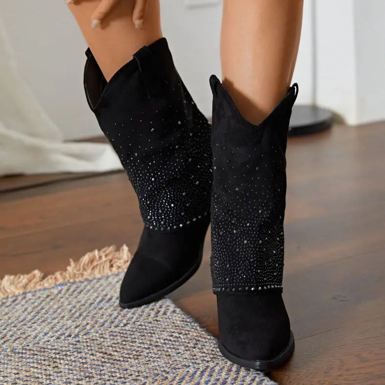 Botas Cowboy Polaina - Negro