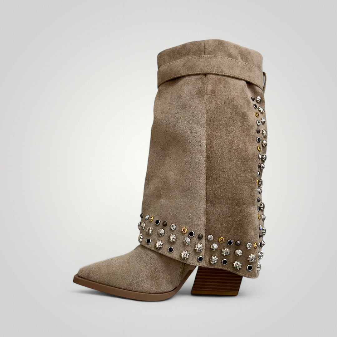 Botas Cowboy Polaina - Beige