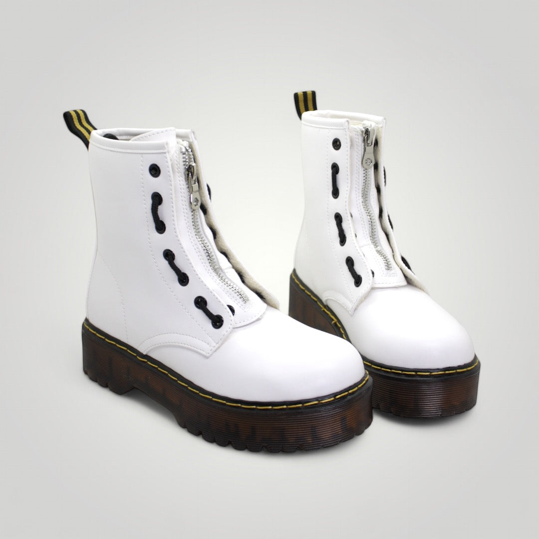 Botines militares - Martino 2 Zip White