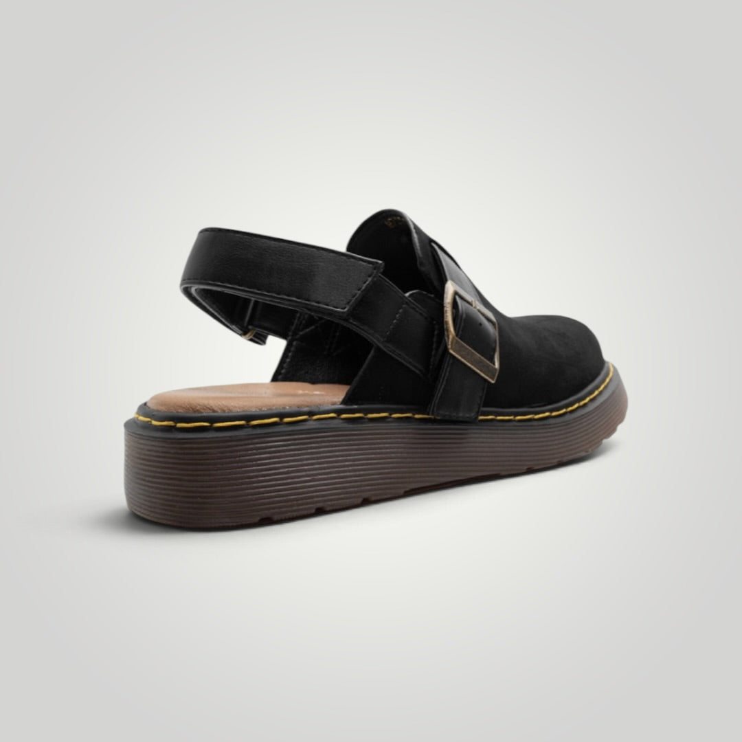 Zuecos plataforma - Martino Belt Negro