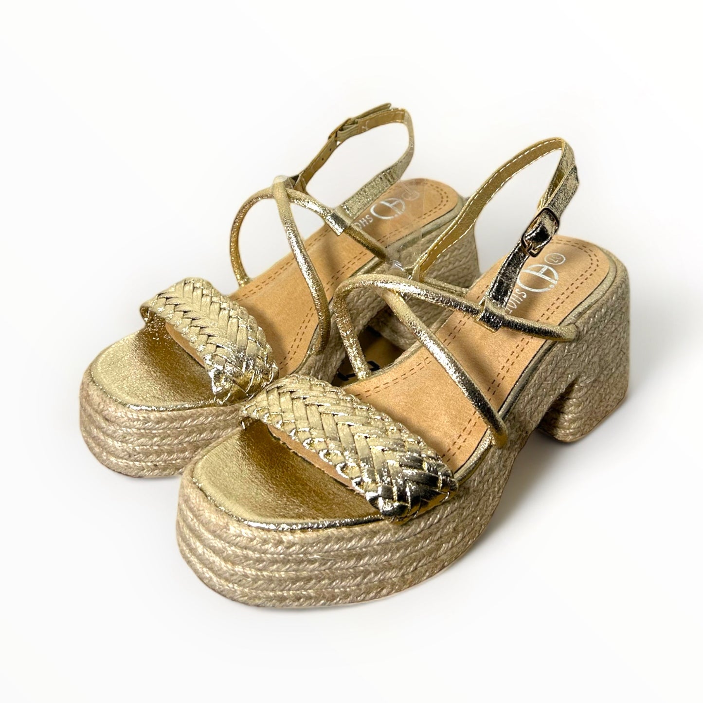 Sandalias tacón plataforma - Cleopatra Oro