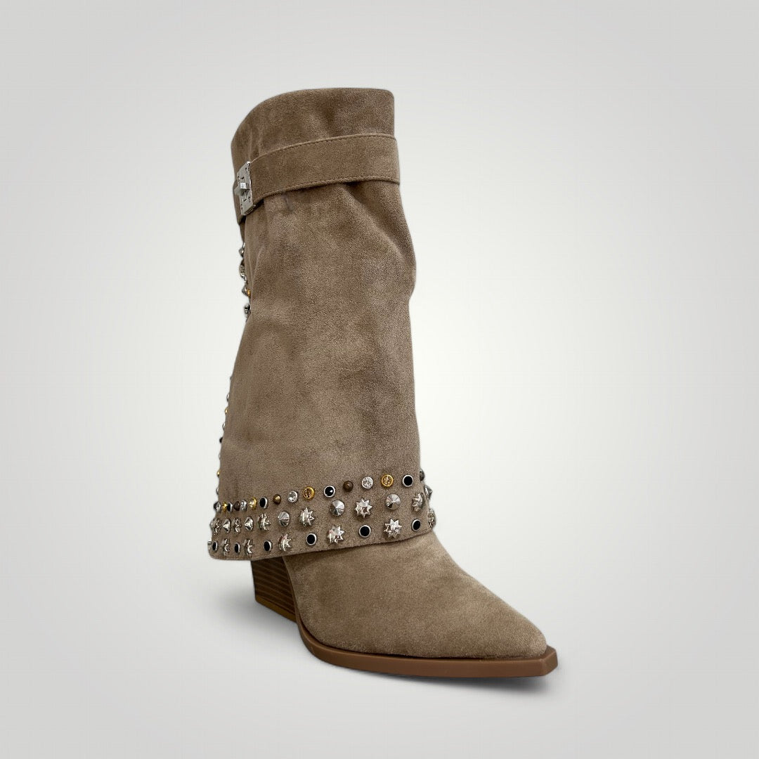 Botas Cowboy Polaina - Beige