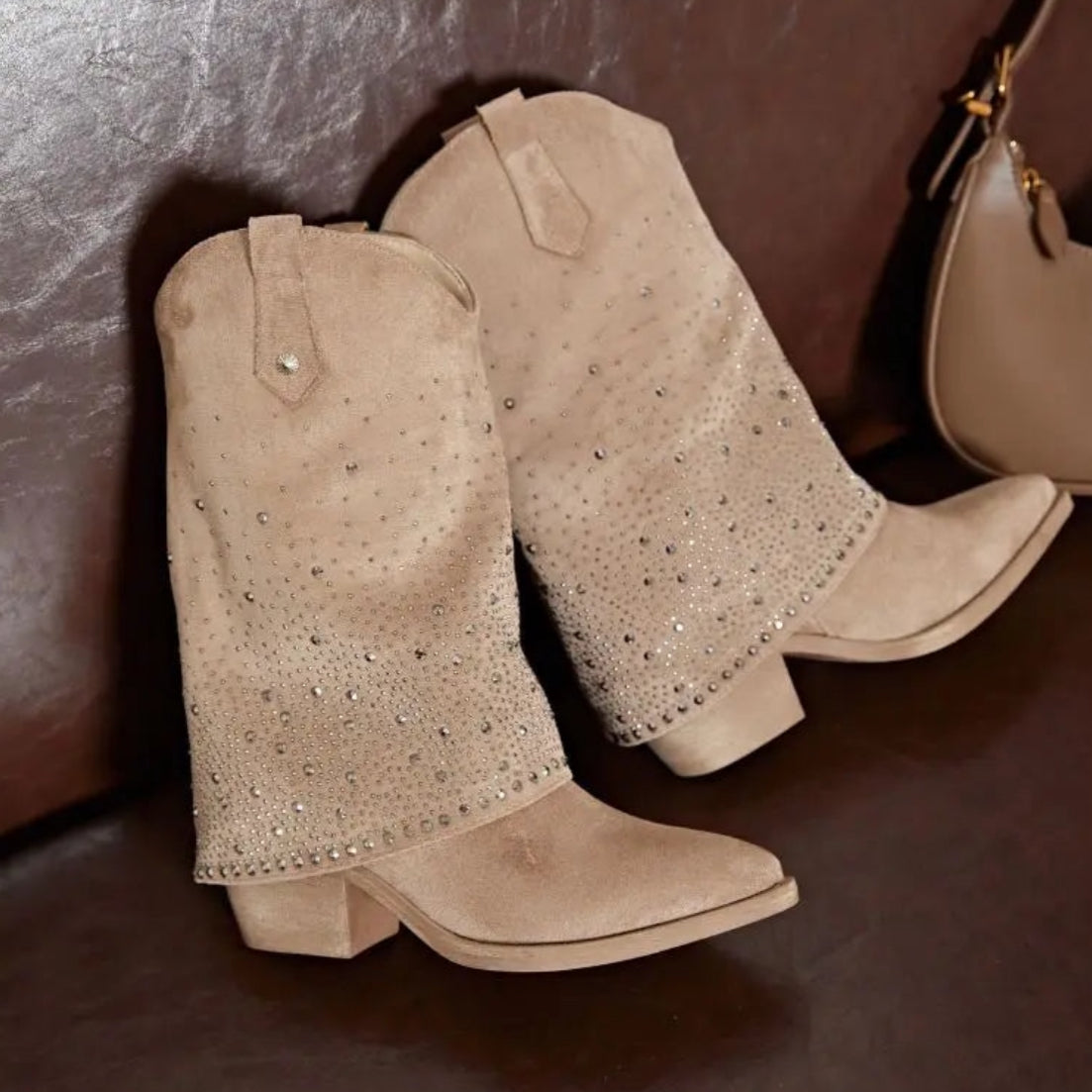 Botas Cowboy Polaina - Taupe