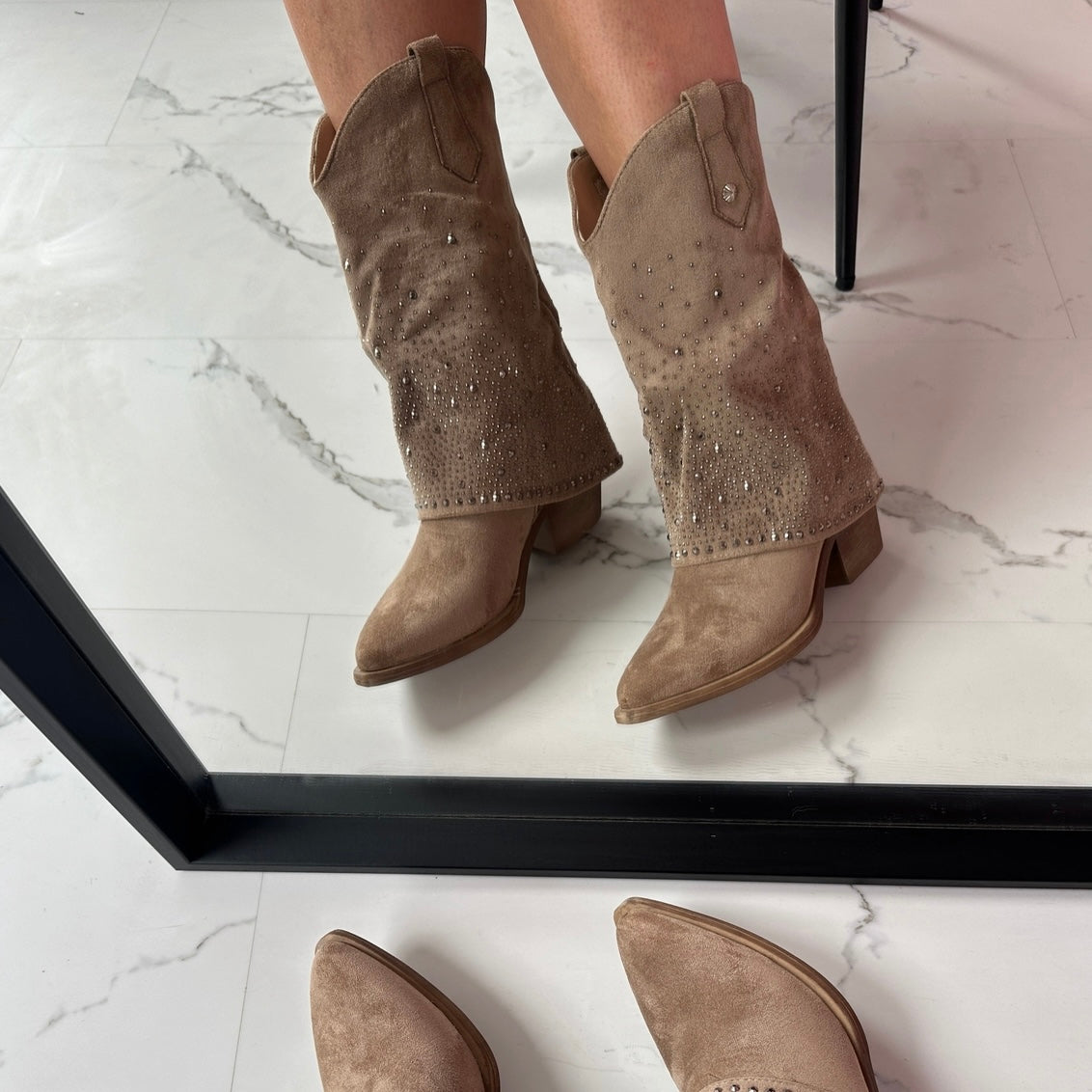 Botas Cowboy Polaina - Taupe