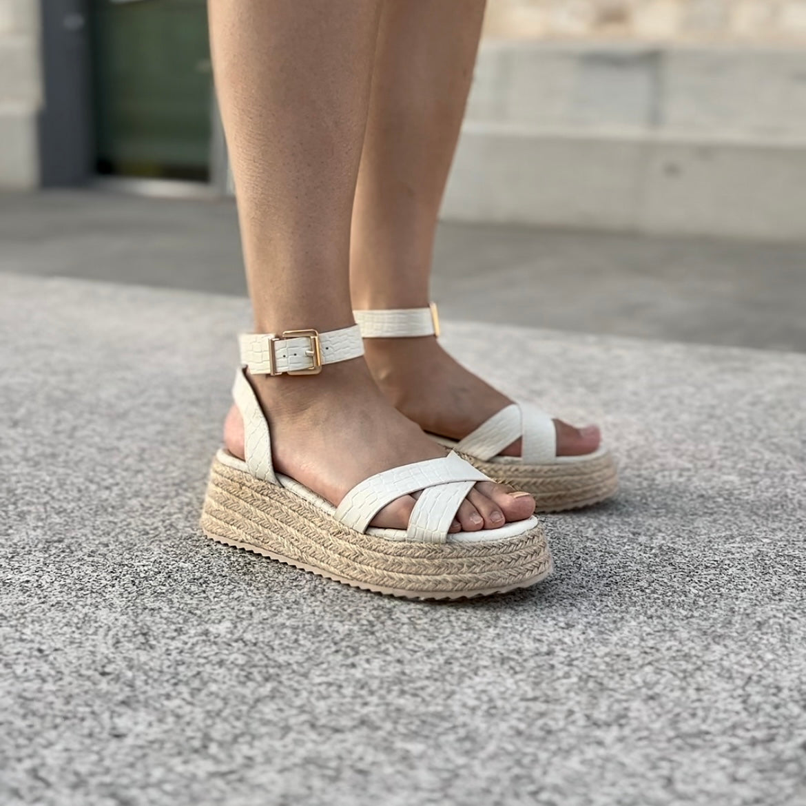 Sandalias Plataforma - Donna Blanco