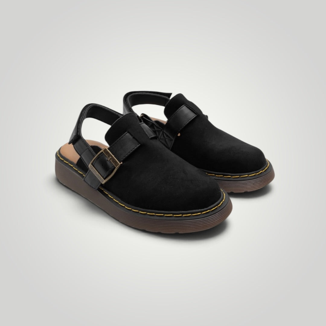 Zuecos plataforma - Martino Belt Negro