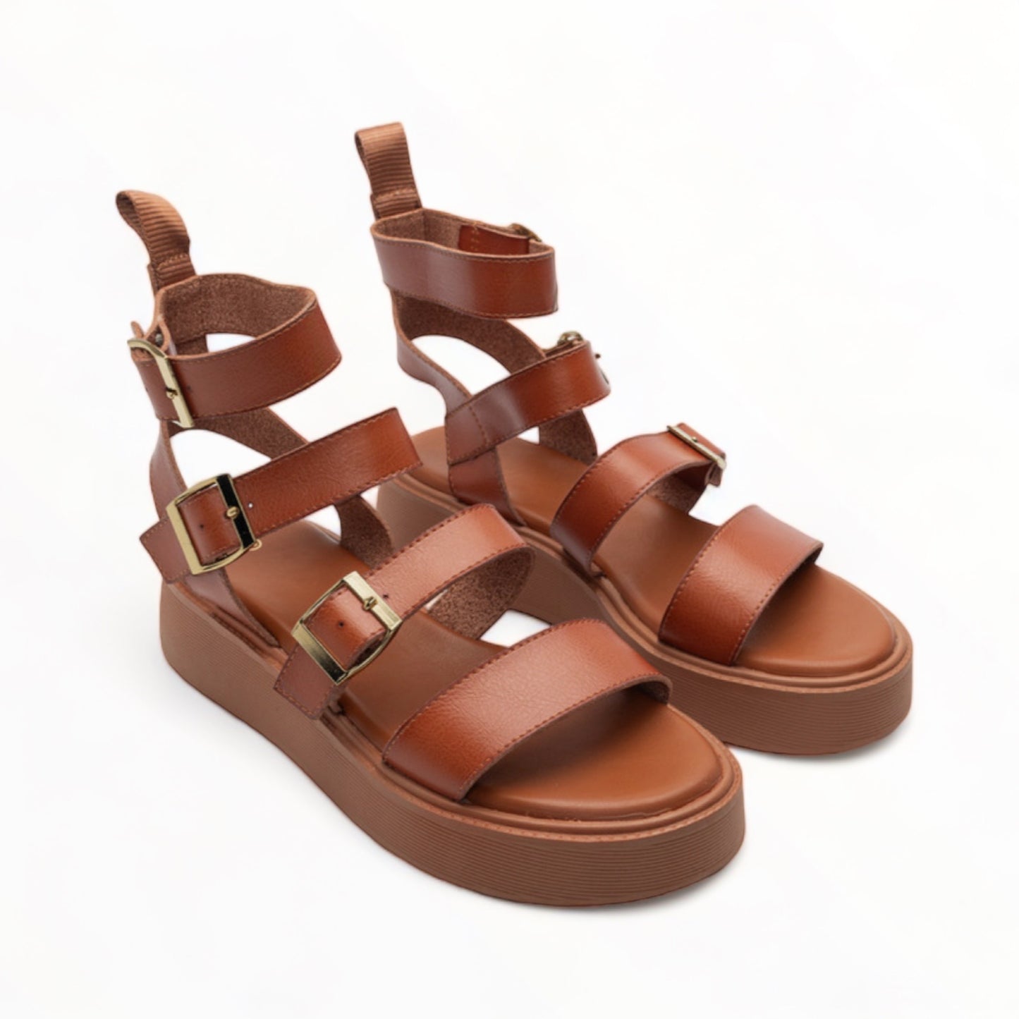 Sandalias Plataforma - Roma Camel