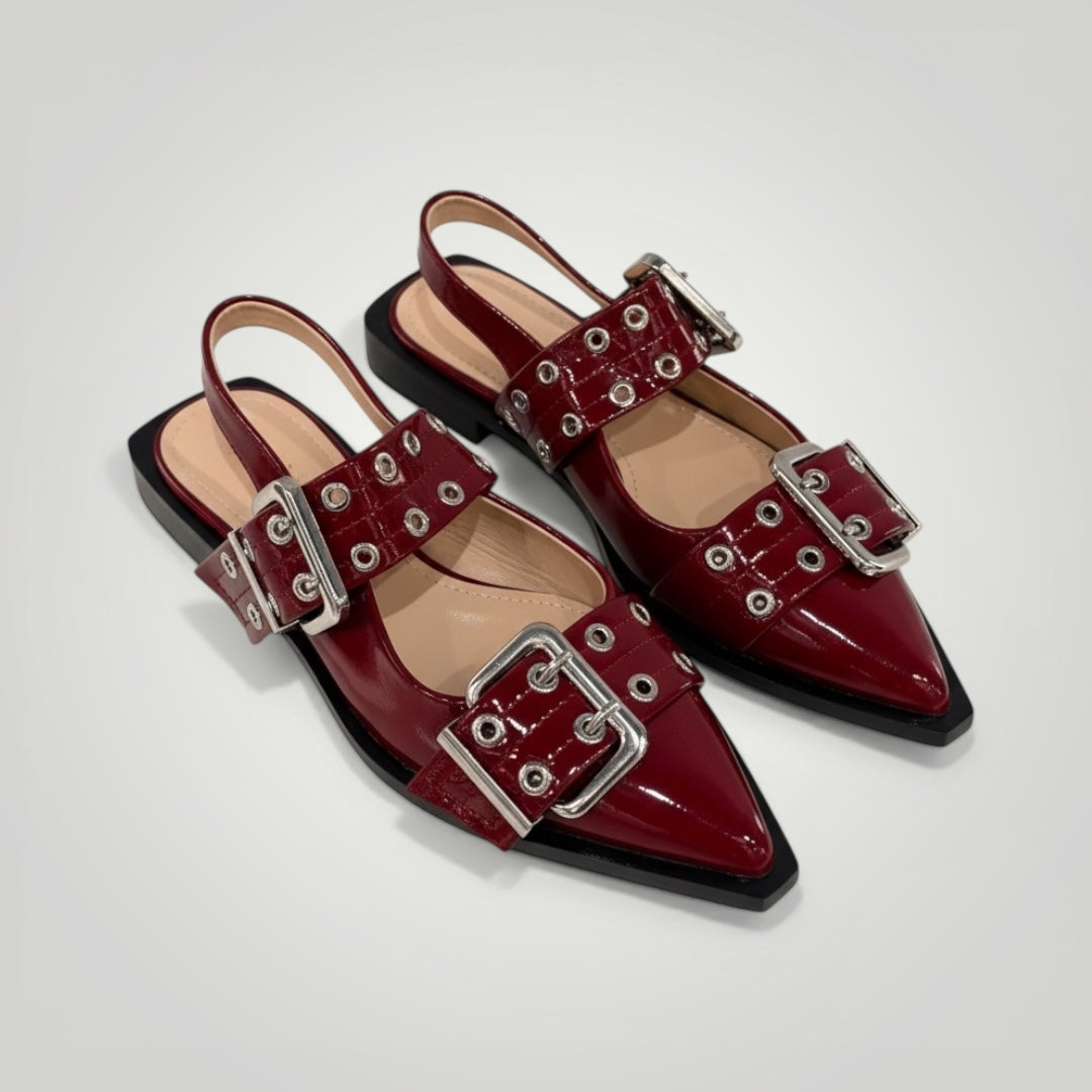 Ballerine Mary Jane vernis - Rouge Vin