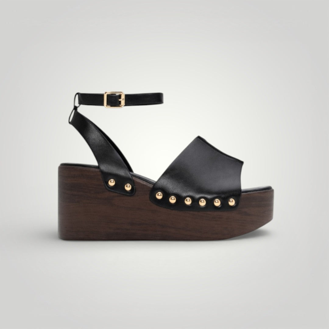 Sandalias Cuñas - Studded Raven Belt