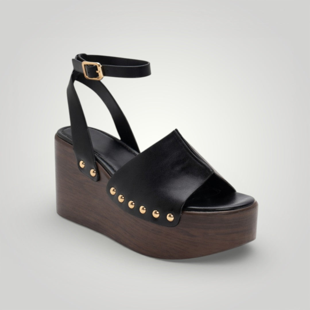 Sandalias Cuñas - Studded Raven Belt
