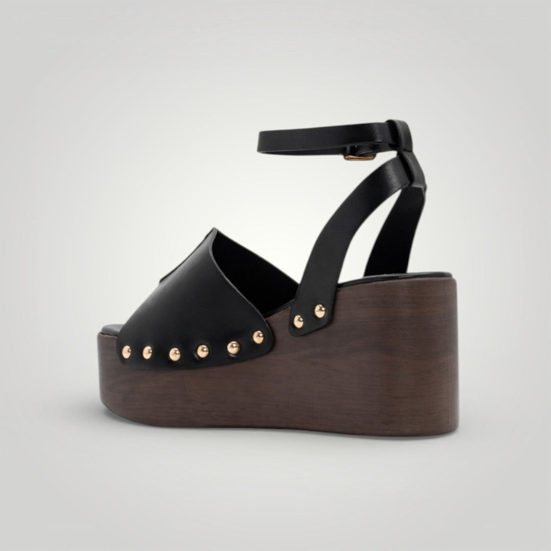 Sandalias Cuñas - Studded Raven Belt