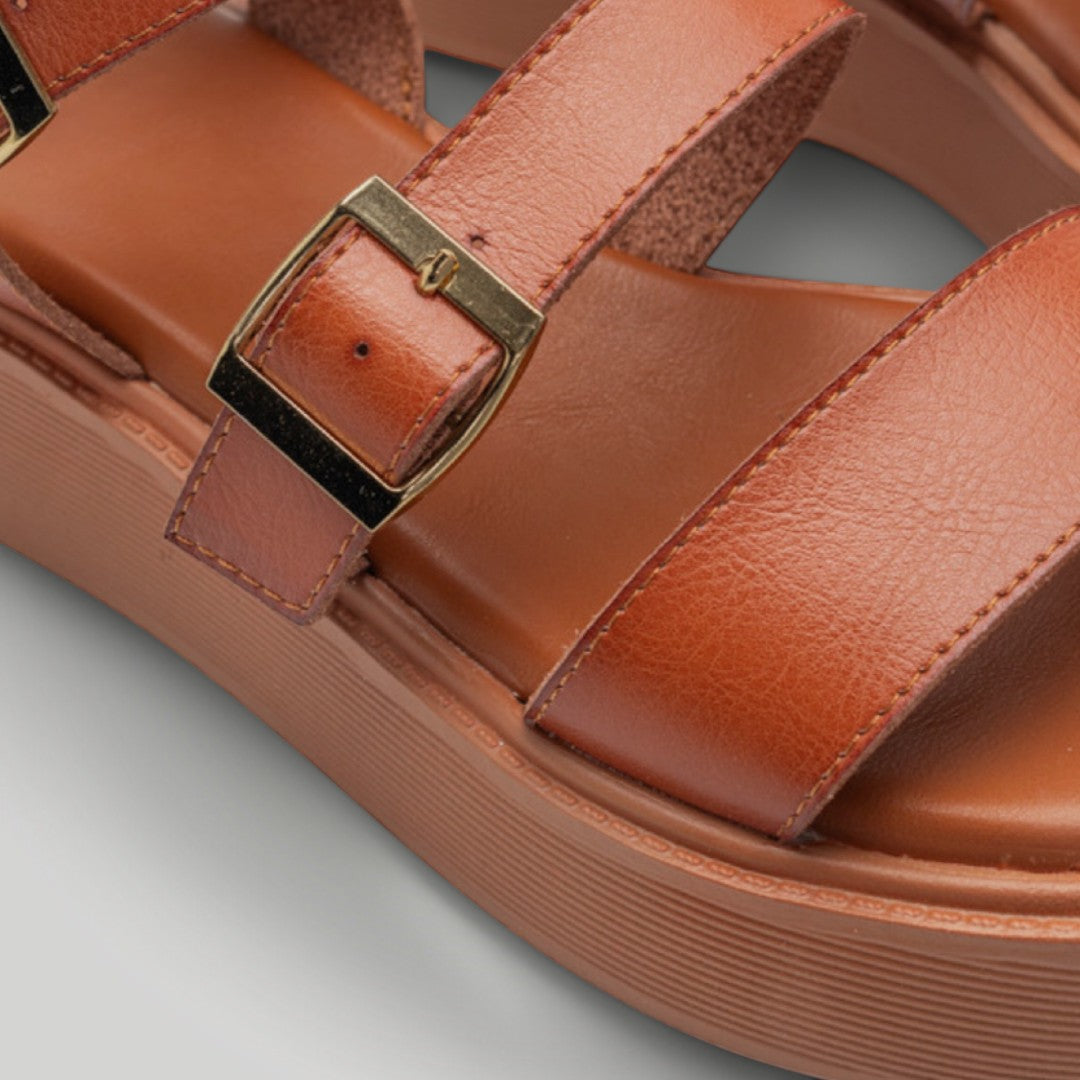 Sandálias com Plataforma - Roma Camel